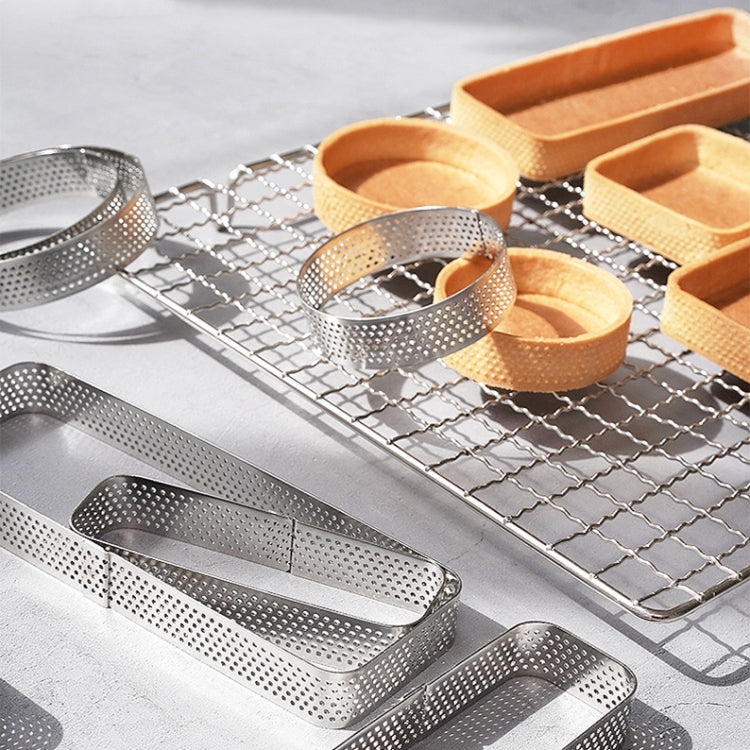 BN1006 Stainless Steel Mousse Circle Thickened Perforated Cake Mold DIY Baking Tools, Oval(5.5 inches), Round(3.5 inches), Oval(7.2 inches), Rectangle(3.9 inches), Love(3.1 inches), Rectangle(4.3 inches), Rectangle(4.7 inches), Rectangle(7 inches)     ...