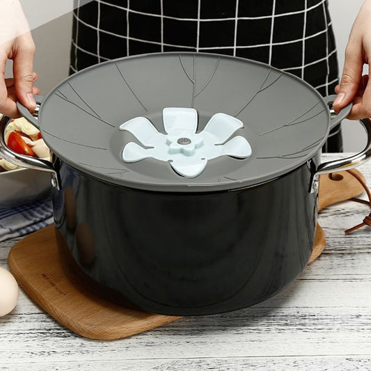 Silicone Flower Spill-proof Pot Lid Rotatable Pot Lid Kitchen Gadget, Size: