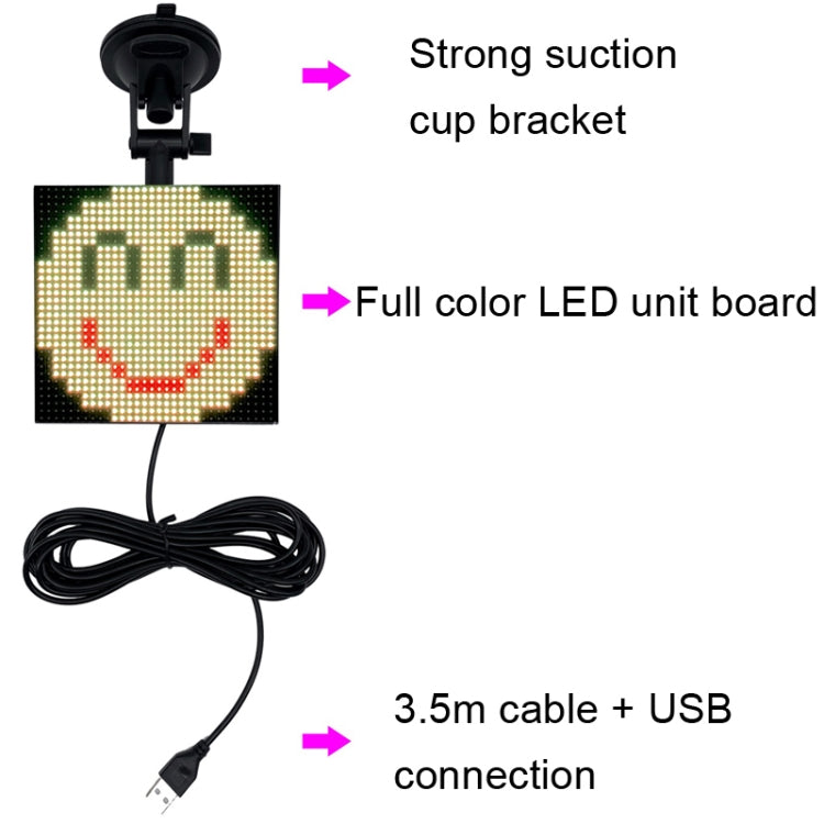 P4-32x32 RGB Full Color Emoticon Picture LED Car Display Wireless Transmission Wifi Custom