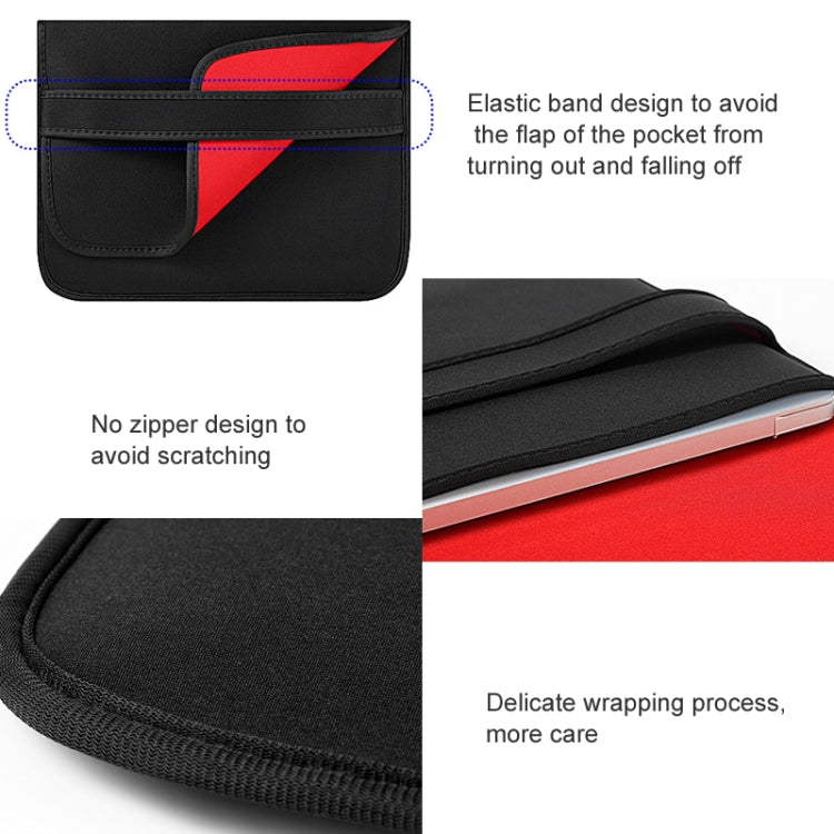 Neoprene Laptop Lining Bag Horizontal Section Flap Clutch Bag
