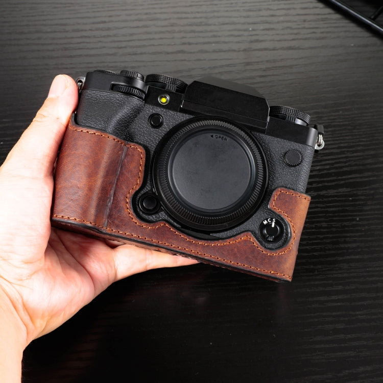 For FUJIFILM X-T5 Camera Cowhide Bag Anti-scratch Protective Case Base Cover