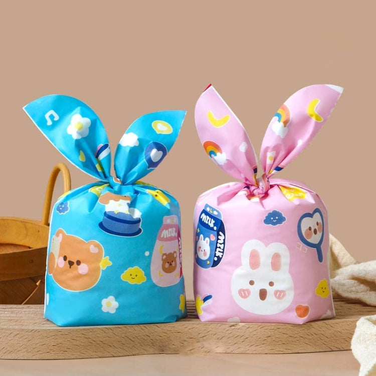 1bag Candy Packaging Bags Baking Biscuit Gift Bags, Green Scarf Bear, Space Rabbit, Red Snow Carnival, Strawberry Flower, Red Scarf Bear, Blue Bunny Girl, Pink Rabbit Flower, Fresh Flower, Colorful Abstract Strip, Green White Cat, Red Fried Egg        ...
