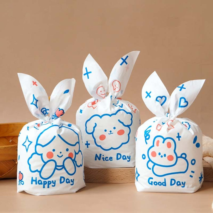 1bag Candy Packaging Bags Baking Biscuit Gift Bags, Green Scarf Bear, Space Rabbit, Red Snow Carnival, Strawberry Flower, Red Scarf Bear, Blue Bunny Girl, Pink Rabbit Flower, Fresh Flower, Colorful Abstract Strip, Green White Cat, Red Fried Egg        ...