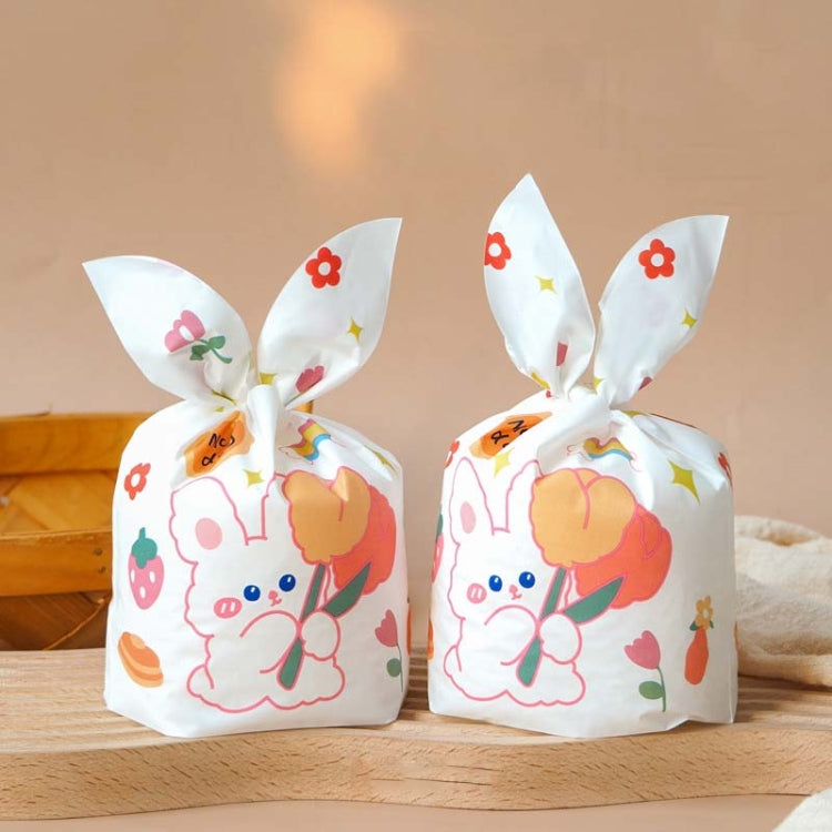 1bag Candy Packaging Bags Baking Biscuit Gift Bags, Green Scarf Bear, Space Rabbit, Red Snow Carnival, Strawberry Flower, Red Scarf Bear, Blue Bunny Girl, Pink Rabbit Flower, Fresh Flower, Colorful Abstract Strip, Green White Cat, Red Fried Egg        ...