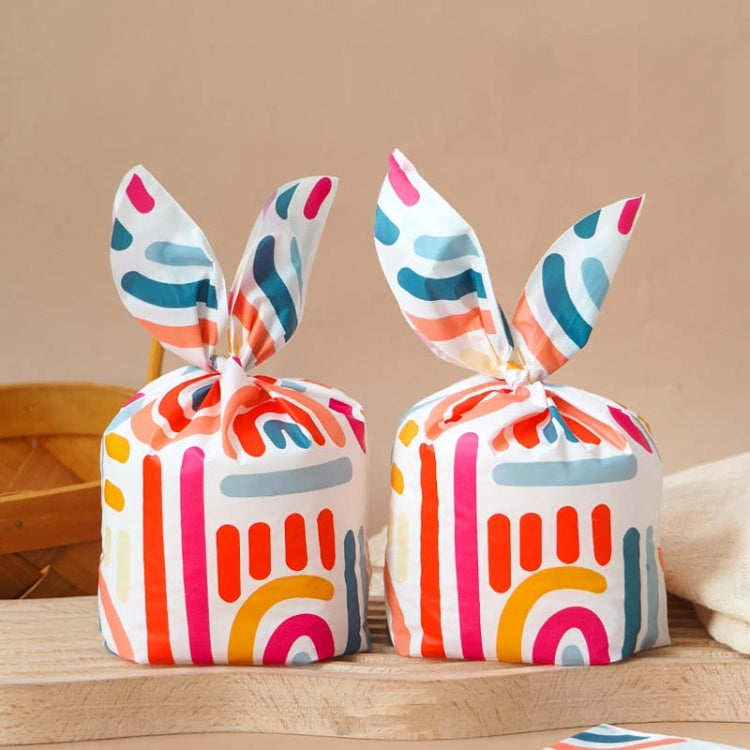 1bag Candy Packaging Bags Baking Biscuit Gift Bags, Green Scarf Bear, Space Rabbit, Red Snow Carnival, Strawberry Flower, Red Scarf Bear, Blue Bunny Girl, Pink Rabbit Flower, Fresh Flower, Colorful Abstract Strip, Green White Cat, Red Fried Egg        ...