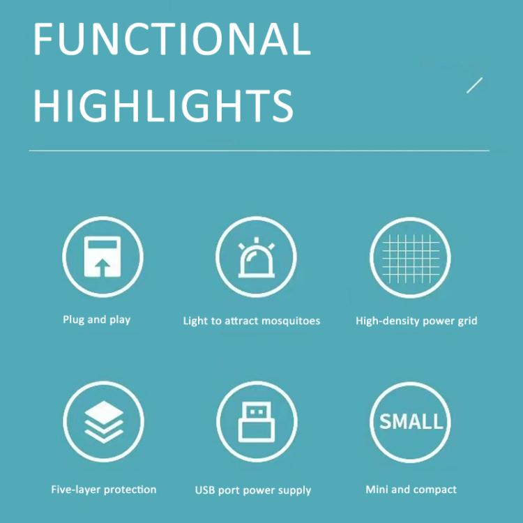 USB Electric Mosquito Swatter Mosquito Lamp 2-in-1 Mosquito Repellent