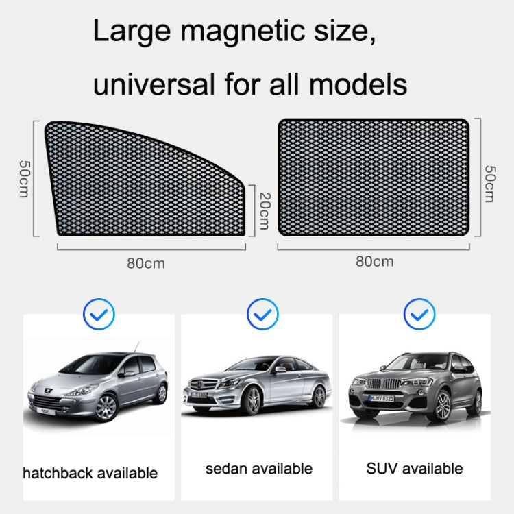 Car Sunshade Magnetic Iron Reflective Mesh Gauze Sunscreen Heat Insulation Sunshade Baffle