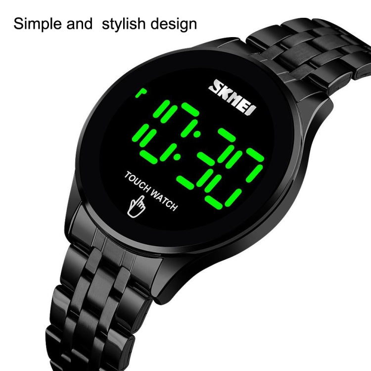 SKMEI 1579 Simple Touch Screen LED Luminous Stainless Steel Electronic Watch