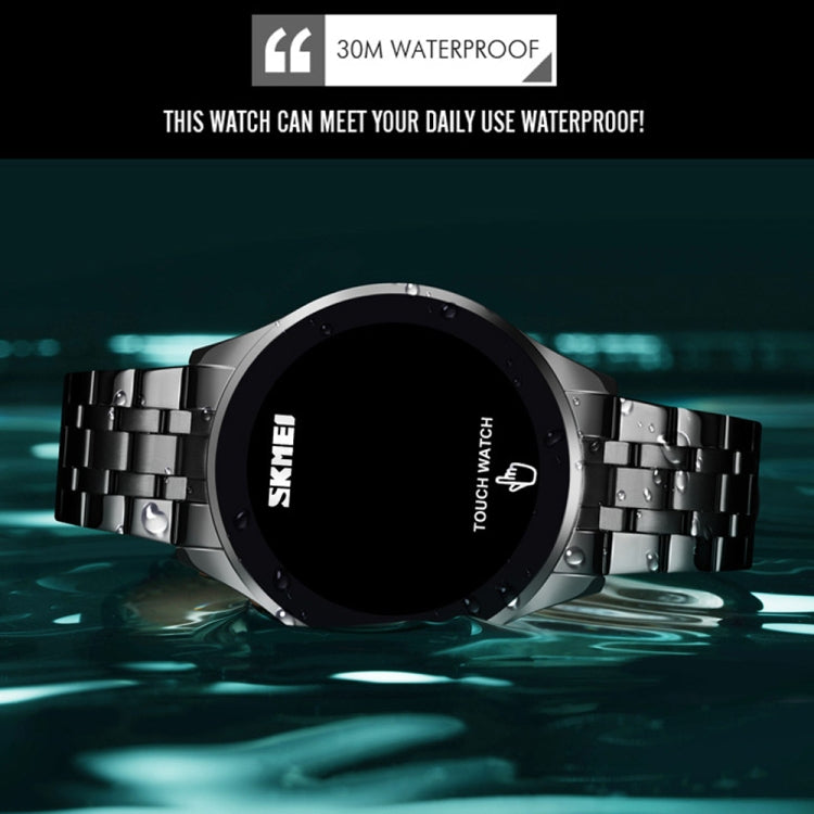 SKMEI 1579 Simple Touch Screen LED Luminous Stainless Steel Electronic Watch