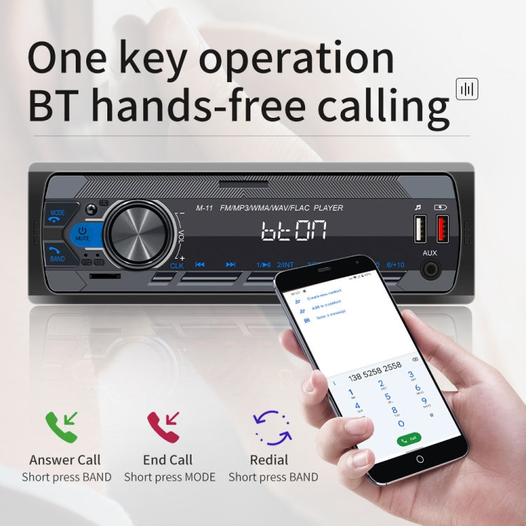 M11T Car Bluetooth MP3 Player ISO Interface EQ Sound Effect Fast Charge Colorful Button Radio