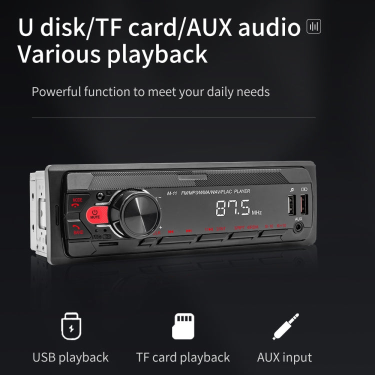 M11T Car Bluetooth MP3 Player ISO Interface EQ Sound Effect Fast Charge Colorful Button Radio