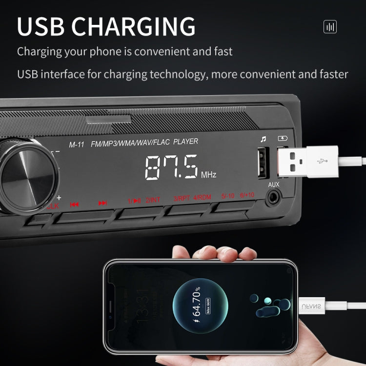 M11T Car Bluetooth MP3 Player ISO Interface EQ Sound Effect Fast Charge Colorful Button Radio