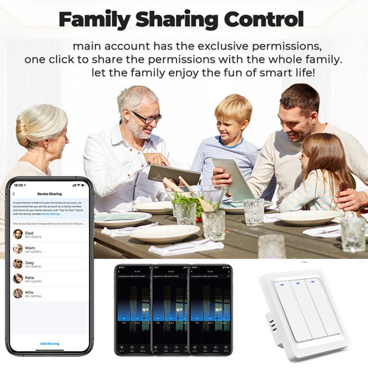 Tuya ZigBee Smart Single-fire Zero-fire Sharing Switch Phone Control Voice Panel EU Plug, Spec: