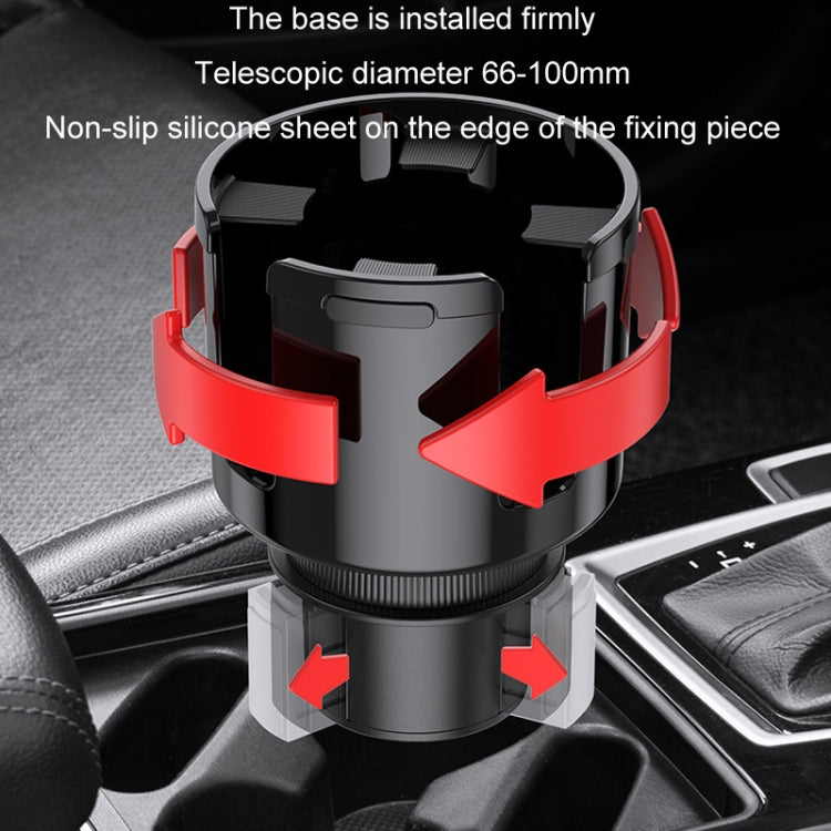 2 in 1 Car Center Console Water Cup Holder Multi-purpose Storage Box