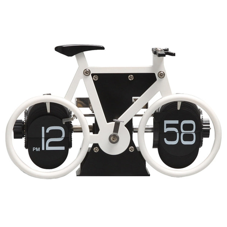 HY-F087 Retro Bicycle Shape Automatic Flip Home Decorative Turning Clock