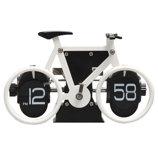 HY-F087 Retro Bicycle Shape Automatic Flip Home Decorative Turning Clock