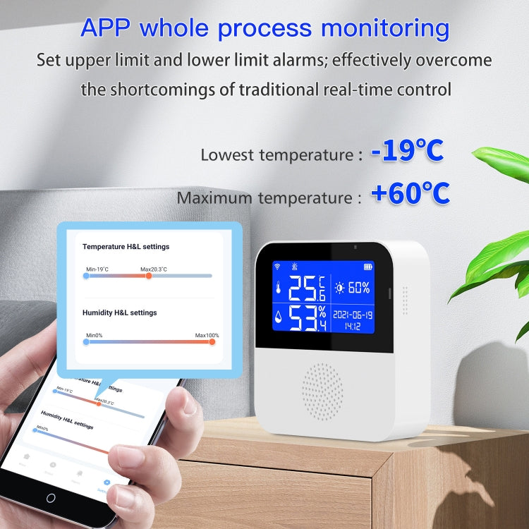Tuya WIFI Temperature And Humidity Sensor With 2.9inch LCD Display,Spec: