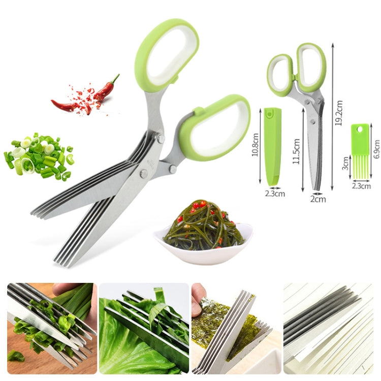 Five-Layer Vegetable Scissors Office Shredding Stainless Steel Scissors