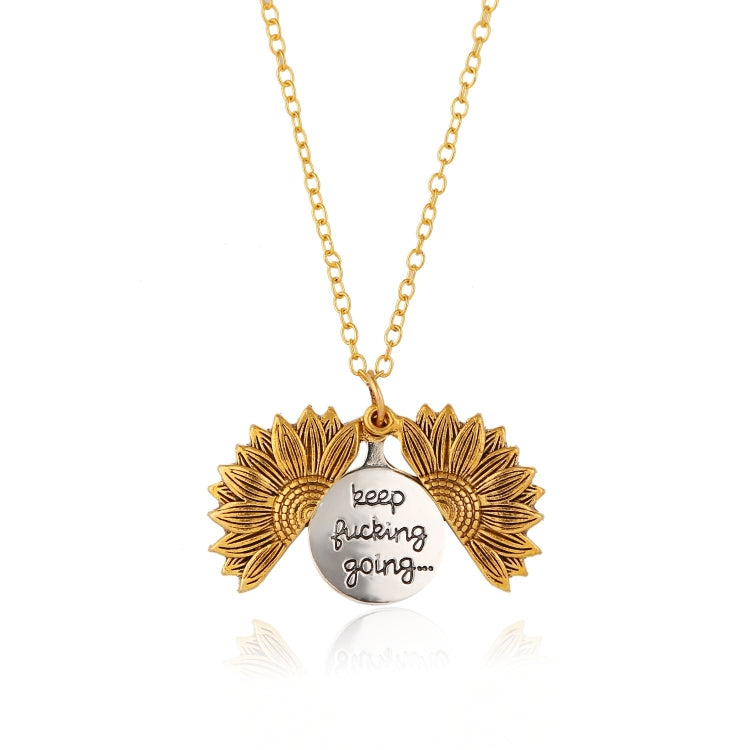 Alloy Sunflowers Shape Can Open Double Side Engraving Accessories Pendant