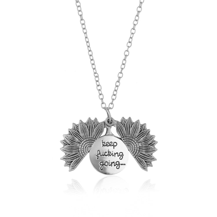 Alloy Sunflowers Shape Can Open Double Side Engraving Accessories Pendant