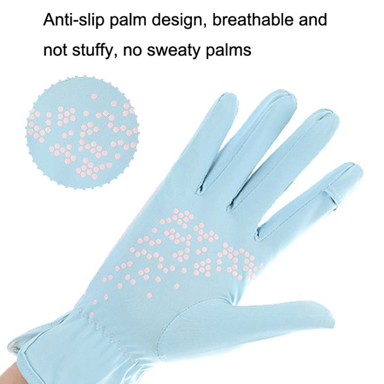 1pair Driving Sunscreen Anti-ultraviolet Thin Summer Ice Silk Dew Finger Non-slip Riding Gloves