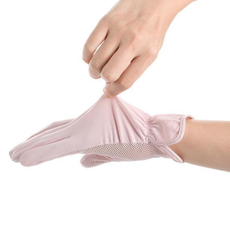 1pair Summer Sunscreen Breathable Thin Anti-ultraviolet Finger Fishing Ice Silk Gloves