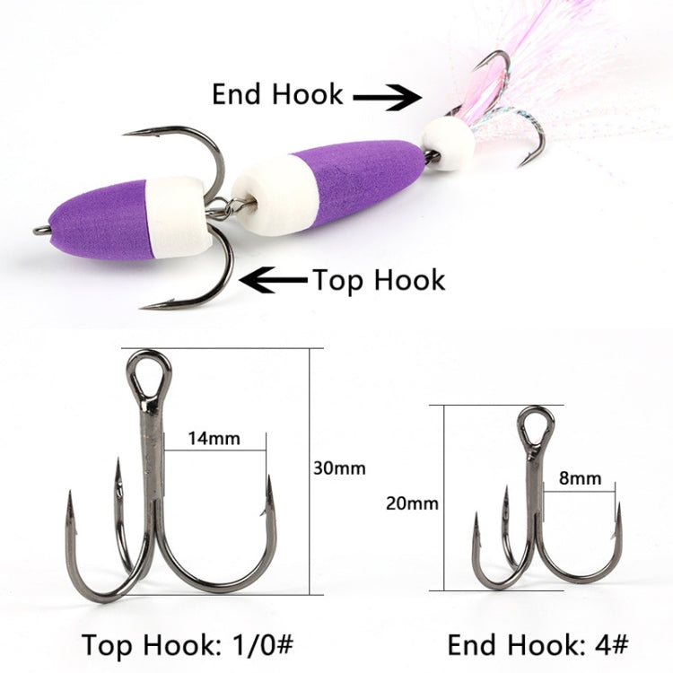 W.P.E PMG-M Foam Hook Soft Worm Bait Three Anchor Hook Fake Lures