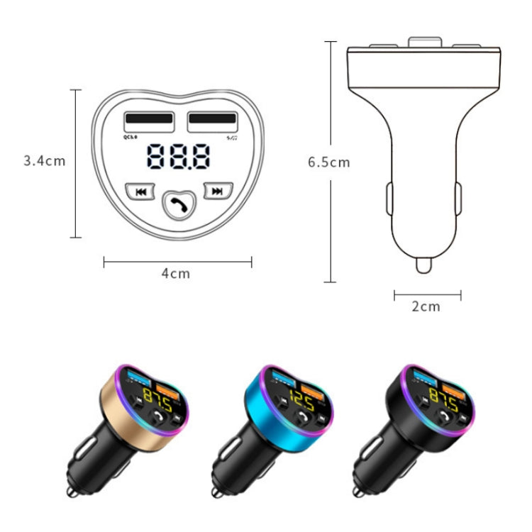 Car MP3 Bluetooth Player FM Transmitter Multifunctional Car Charger