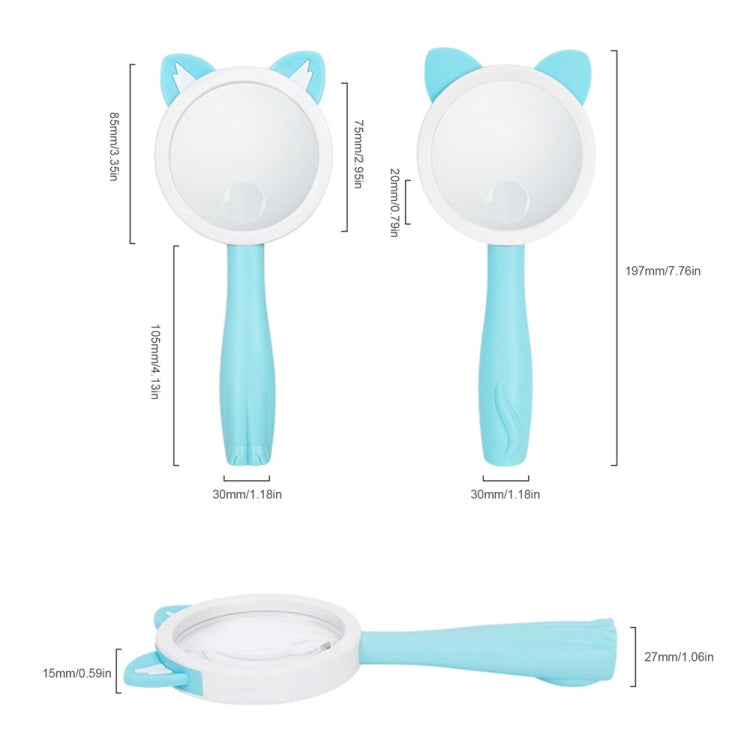 2275 5X/10X Cartoon Animal Handheld Children Science Experiment Magnifying Glass