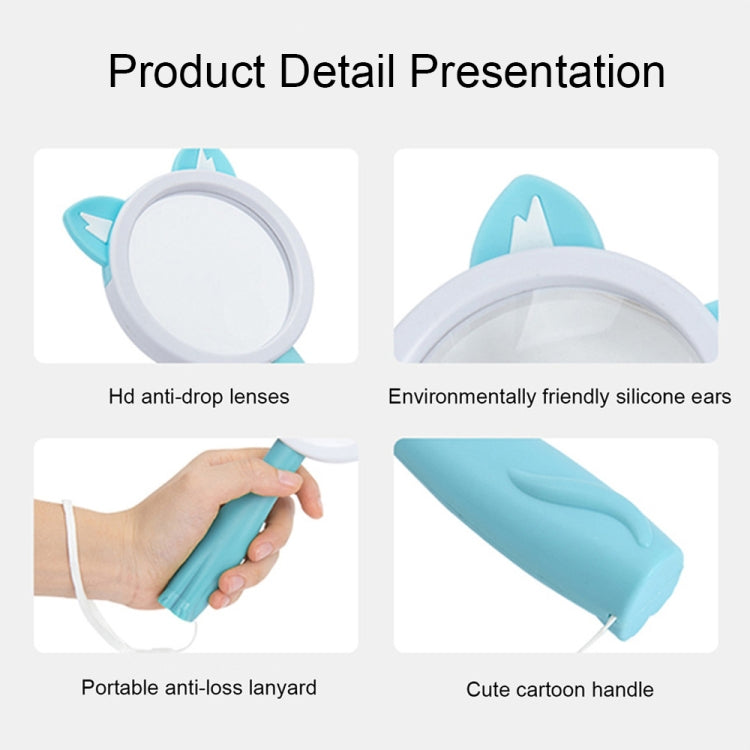 2275 5X/10X Cartoon Animal Handheld Children Science Experiment Magnifying Glass