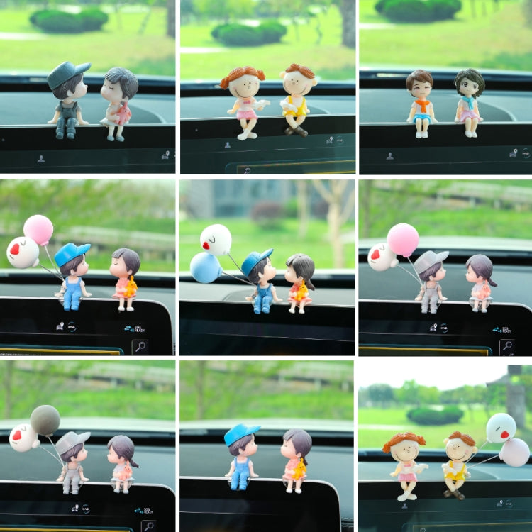 Car Ornament Ornament Lovely Kissing Couple Doll, Color: