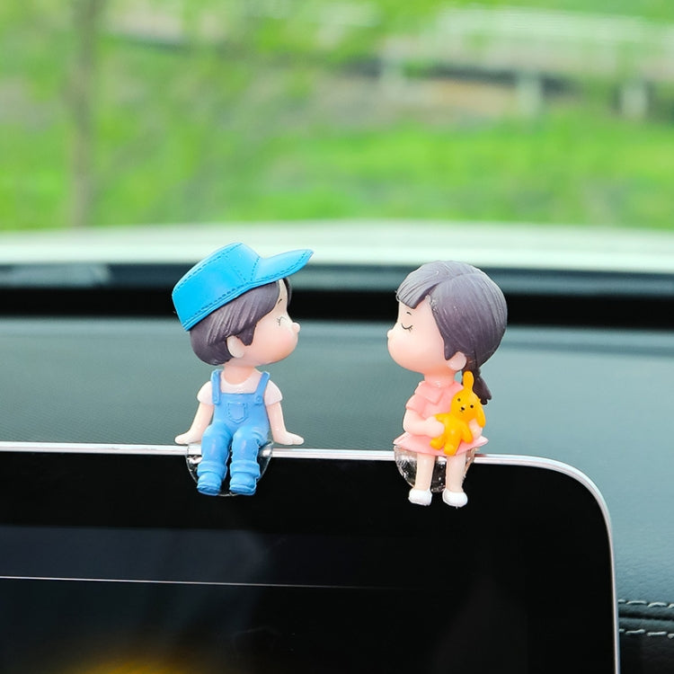Car Ornament Ornament Lovely Kissing Couple Doll, Color: