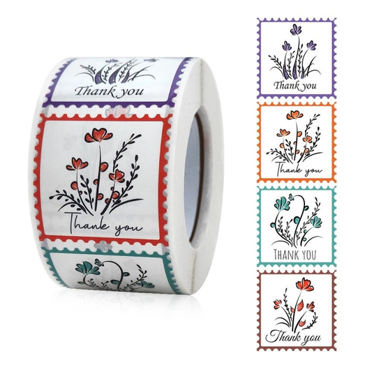 Thank You Square Self-adhesive Gift Food Packaging Seal Sticker Card Label