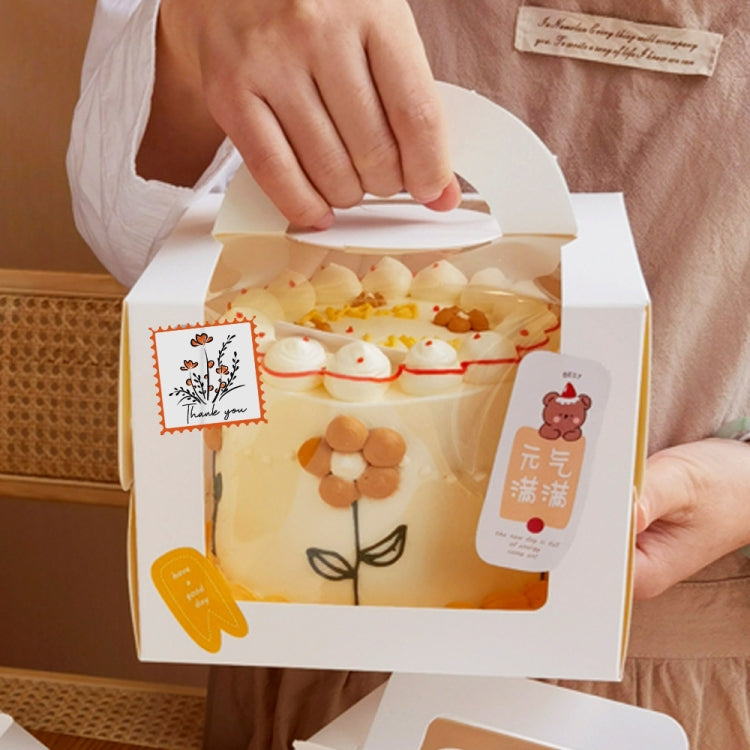 Thank You Square Self-adhesive Gift Food Packaging Seal Sticker Card Label