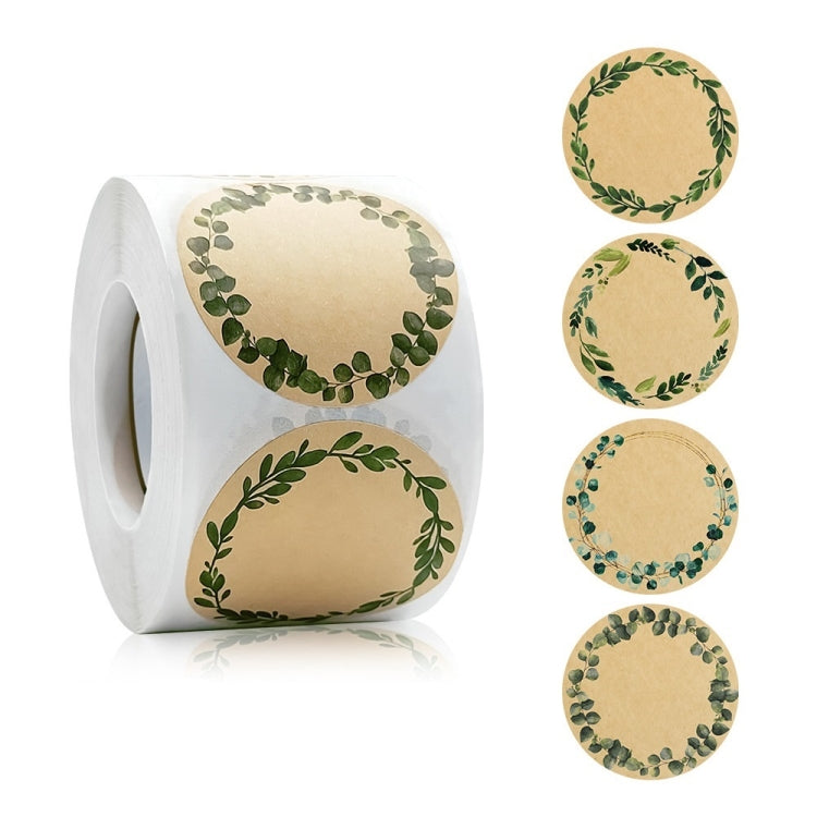 Kraft Paper Flower Plant Sticker Gift Packaging Decoration Sticker