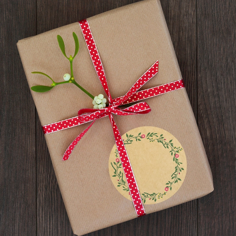 Kraft Paper Flower Plant Sticker Gift Packaging Decoration Sticker