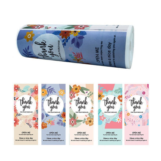 Floral Thank You Label Sticker Handicraft Decoration Small Gift Sticker