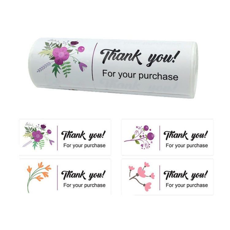 Floral Thank You Label Sticker Handicraft Decoration Small Gift Sticker