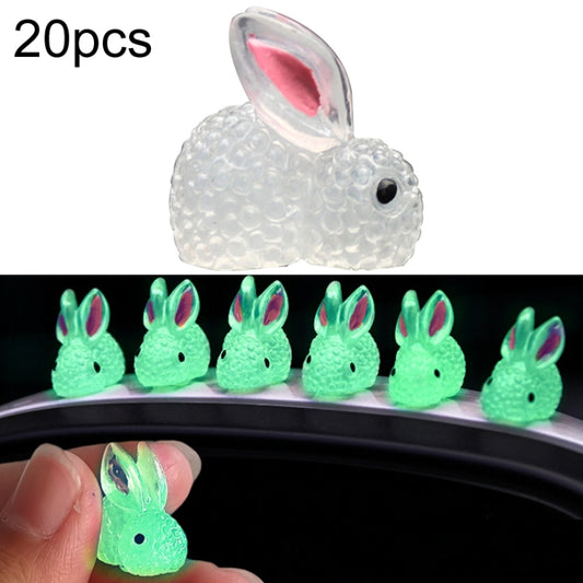 20pcs Car Luminous Rabbit Ornament Car Interior Decoration Supplies