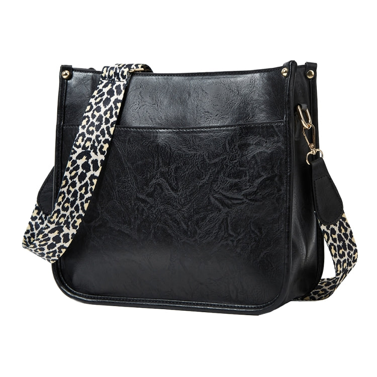 013 Leopard Strap PU Leather Single-shoulder Waterproof Crossbody Tote Bag