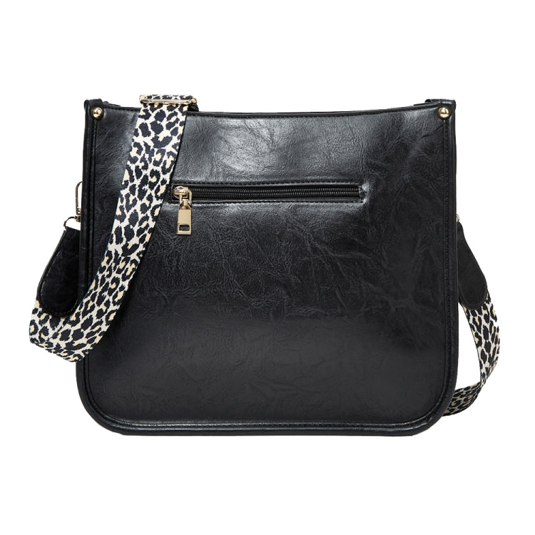 013 Leopard Strap PU Leather Single-shoulder Waterproof Crossbody Tote Bag