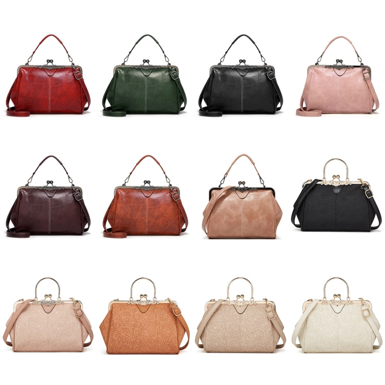 036 Vintage Buckle Handbags Leather Adjustable Crossbody Bag
