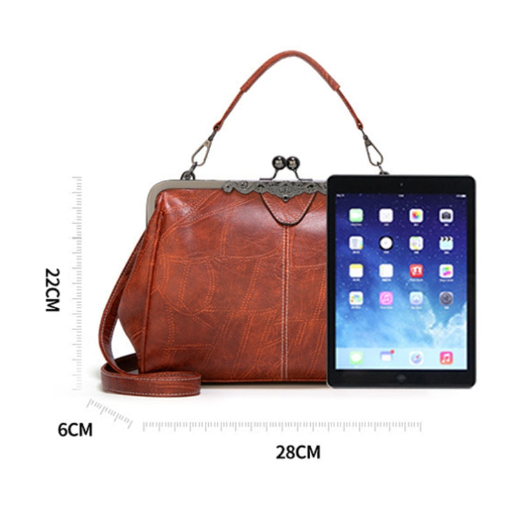 036 Vintage Buckle Handbags Leather Adjustable Crossbody Bag