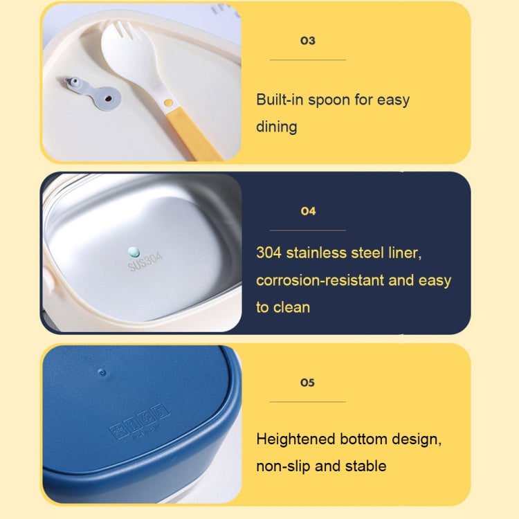 Large Capacity Oval Divided Portable Office Insulation Lunch Box