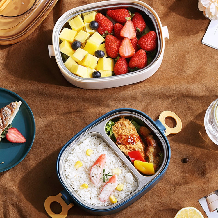 Large Capacity Oval Divided Portable Office Insulation Lunch Box