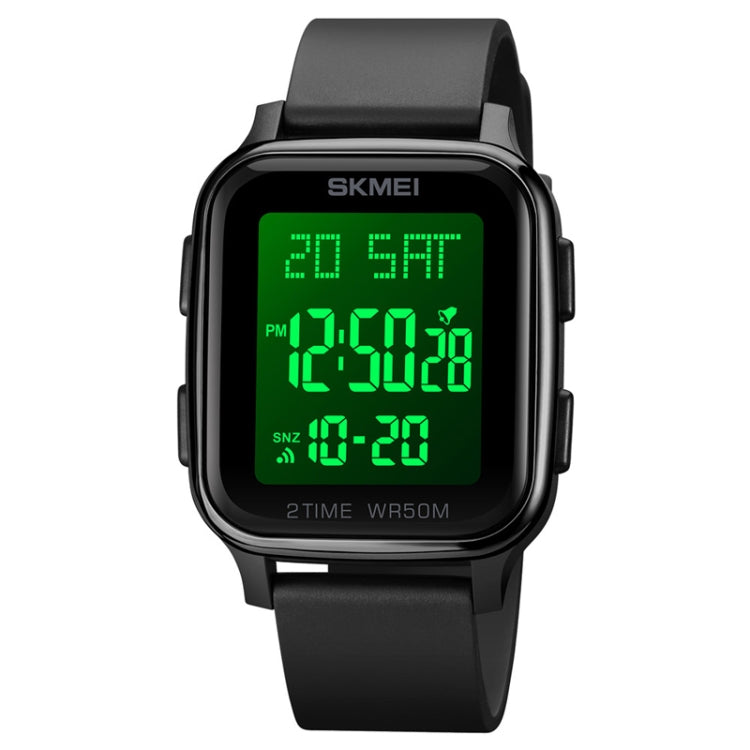 SKMEI 1858 Square Waterproof Digital Dual Display LED Luminous Watch
