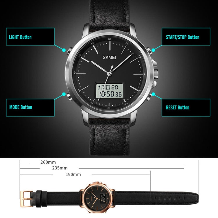 SKMEI 1652 Dual Movement Sports Leather Alloy Male Watch