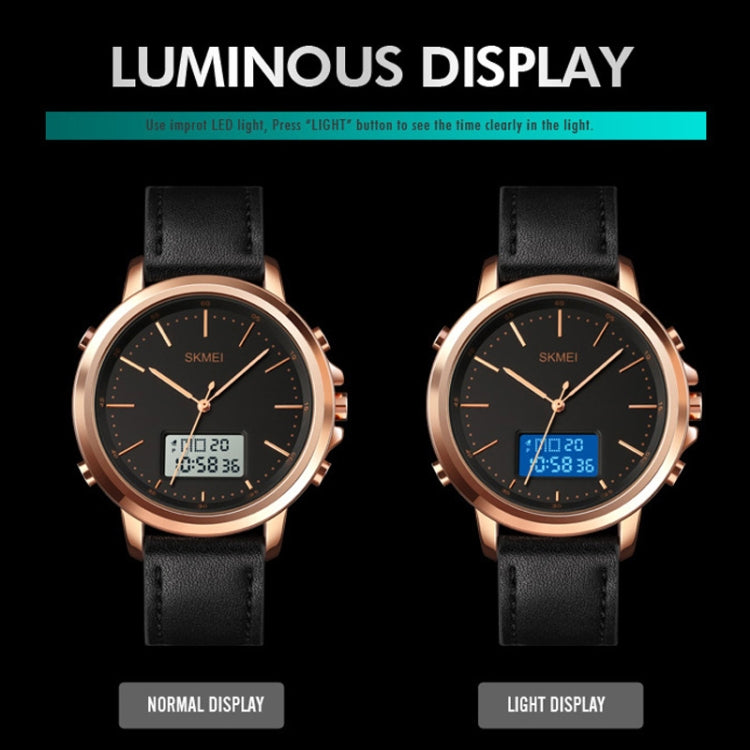 SKMEI 1652 Dual Movement Sports Leather Alloy Male Watch