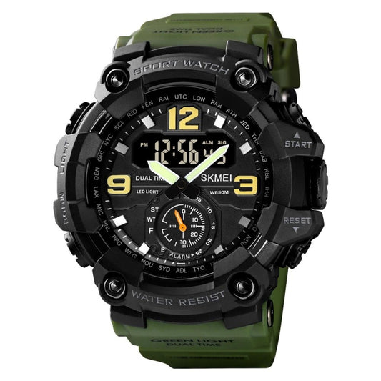 SKMEI 1637 Sports Digital Display Outdoor Shockproof Plastic Large Dial Men Watch, Army Green, Blue Camouflage, Army Green Camouflage, Gray Black