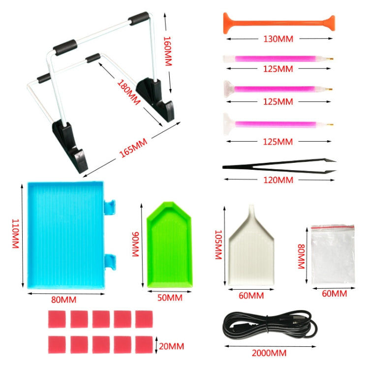 H-ZS4 DIY Diamond Painting Tools Kit Drill Pen Handmade Lighting Board Combination Kit